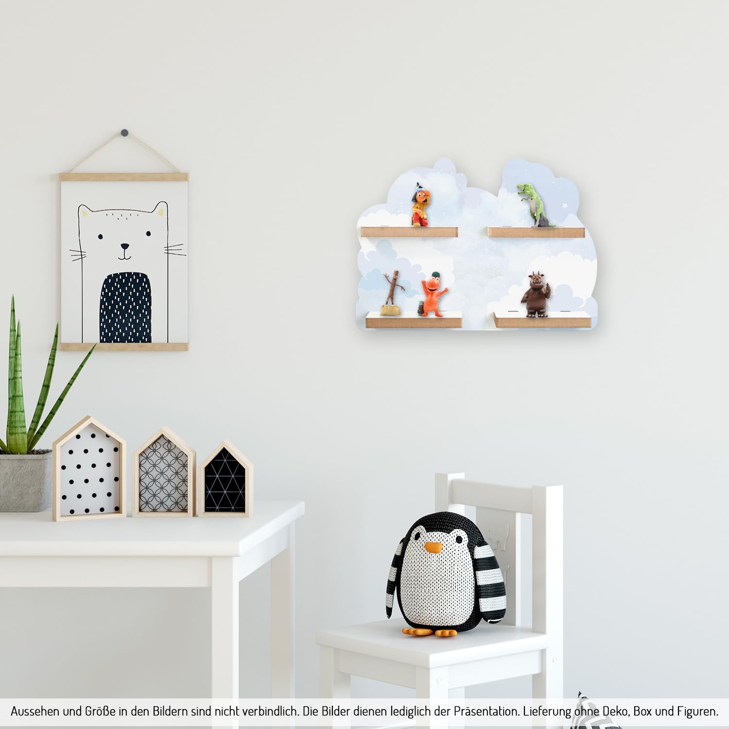 Rangement Chambre Enfant Organisé NOR28 Étagère Compatible Avec Jusqu'à 33 Figurines Toniebox, Motif Nuage, 40 X 55 X 19 Cm, Pour Garçons Et Filles, Chambre D'enfant, Magnétique, à Fixer à Volonté Rangement