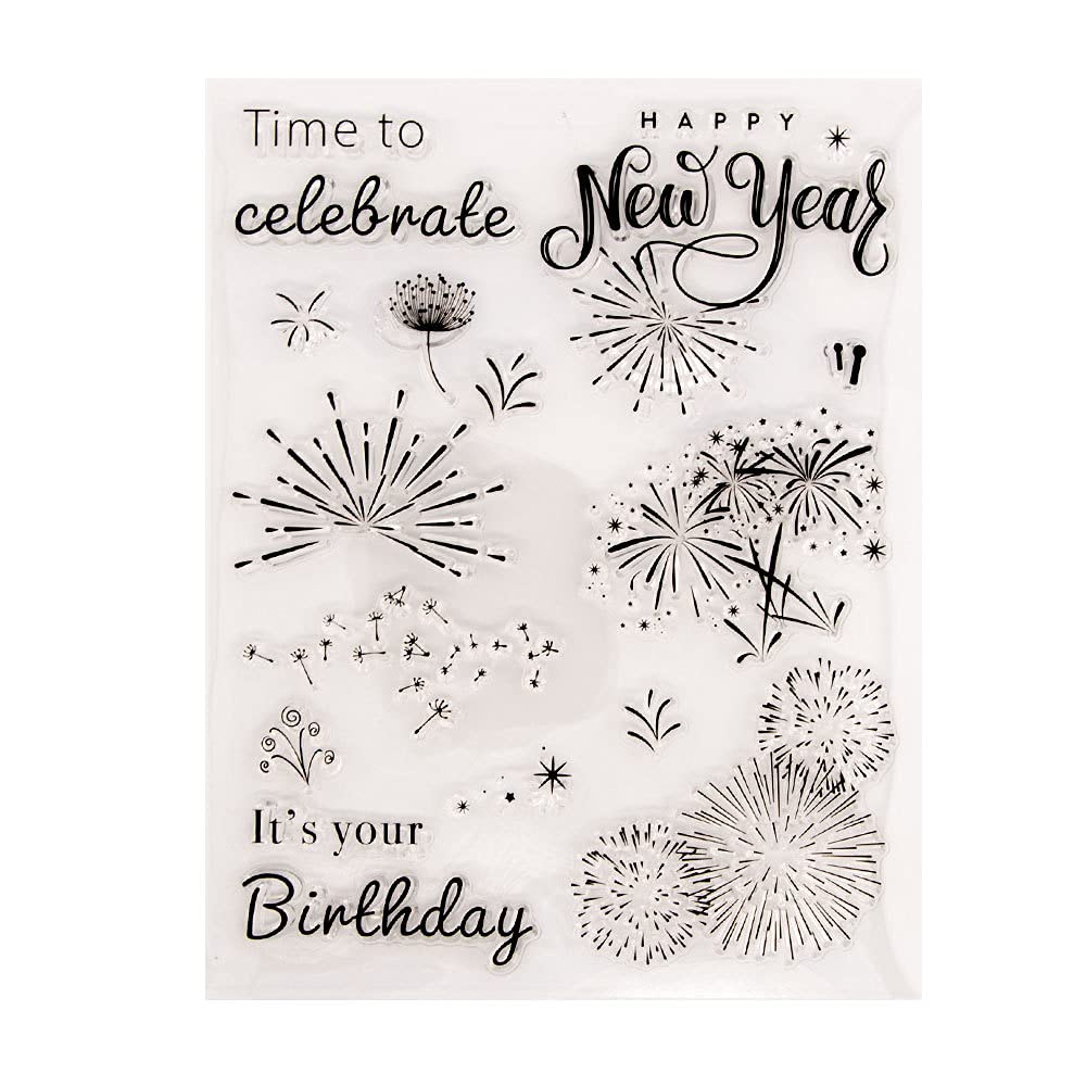 Arriettycraft Fireworks New Year Dandelion Celebrate Birthday Silicone Stamps For Card Making Decoration And Diy Scrapbooking