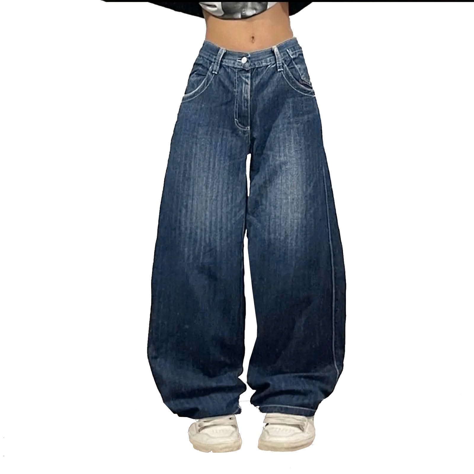 Hip Hop - Jeans larghi con stampa grafica gotica, oversize, streetwear
