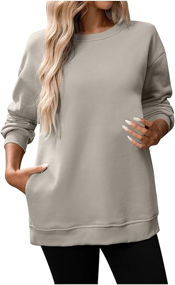 LRMQS Crewneck Sweatshirts Women Fall Fashion 2025 Casual Long Sleeve Shirts Pullover Plus Size Soft Trendy Winter Clothes