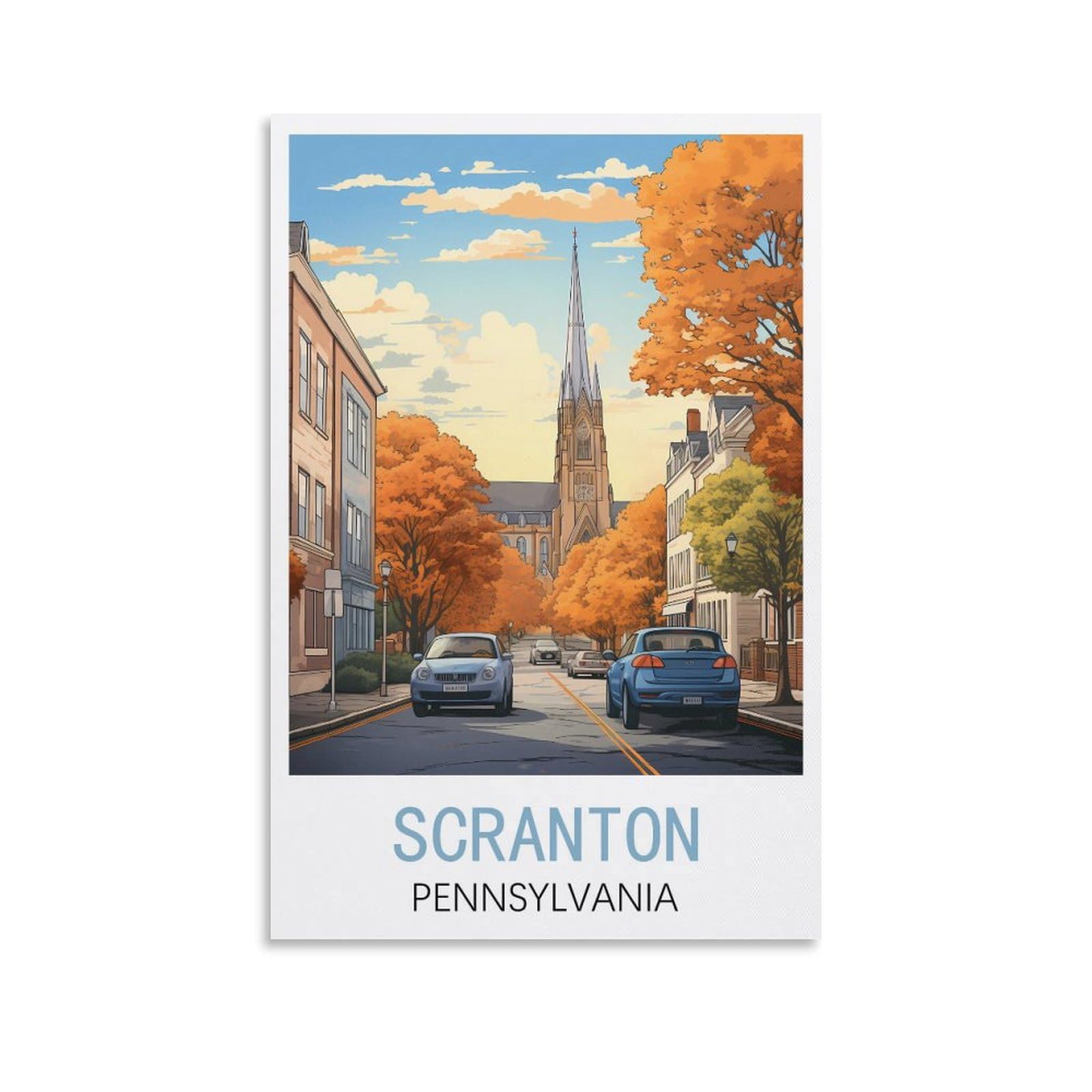 Vintage Metal Tin Sign Travel Tin Signs Metal Poster Wall Decor Office Cafe Bathroom Badroom Scranton Pennsylvania Posters 30x40cm