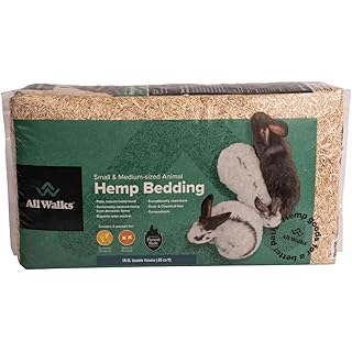 All Walks 18.5 Liter 100% Natural Hemp Bedding - Odor Control, Dust-Free, Chemical-Free, for Chicken Coops, Hamsters, Rabbits & Small Animals, Biodegradable, Made in USA, Highly Absorbent