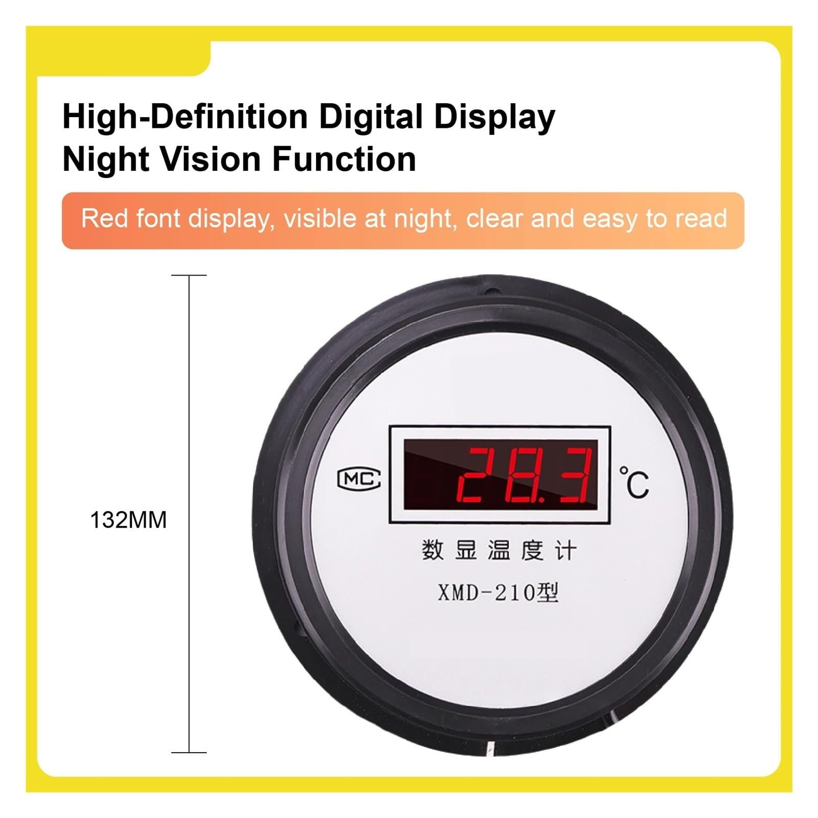 Termómetro de pantalla digital Lcd-210 con sensor de temperatura impermeable, sonda de alta precisión para acuario, estanque, uso industrial