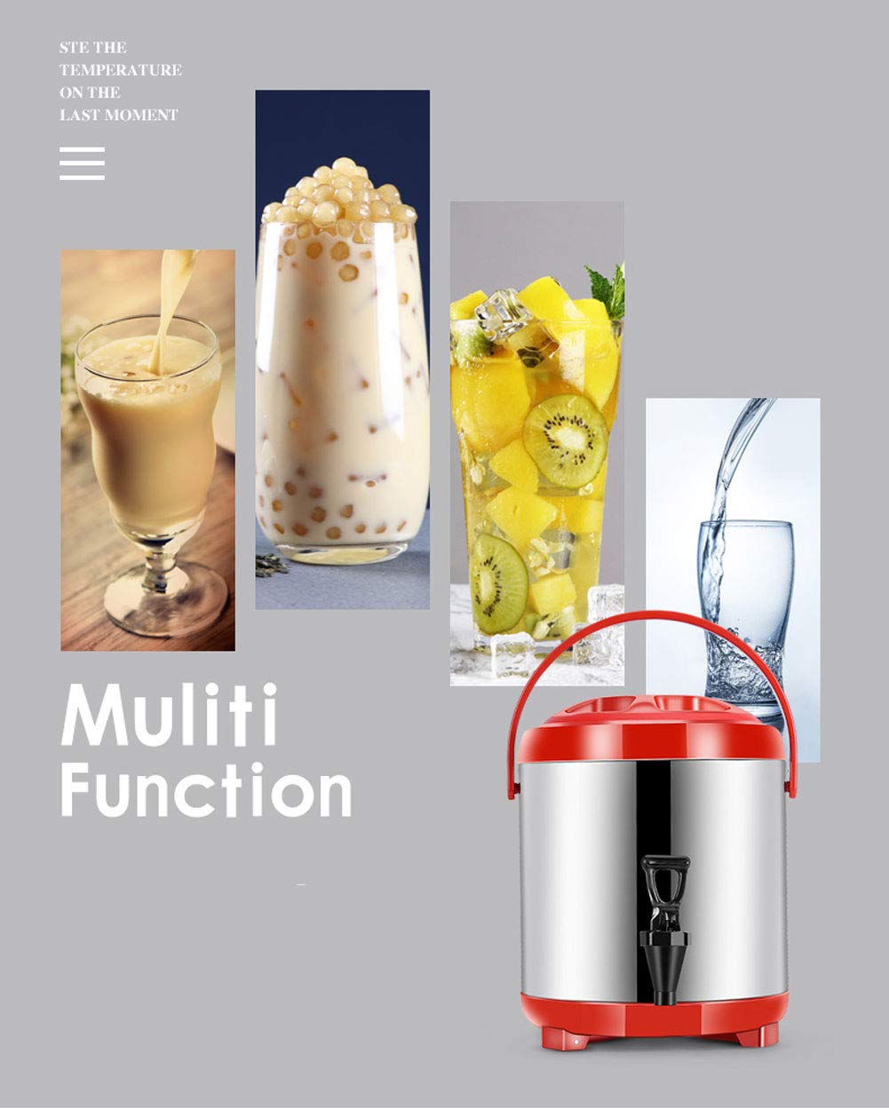 Dispensador de Agua Caliente y Fria, 8L/10L, Hervidor de Bebidas Termos con Dispensador de Té y Café, Teteras de Té Caliente, Perfecto para Eventos Grandes y Catering