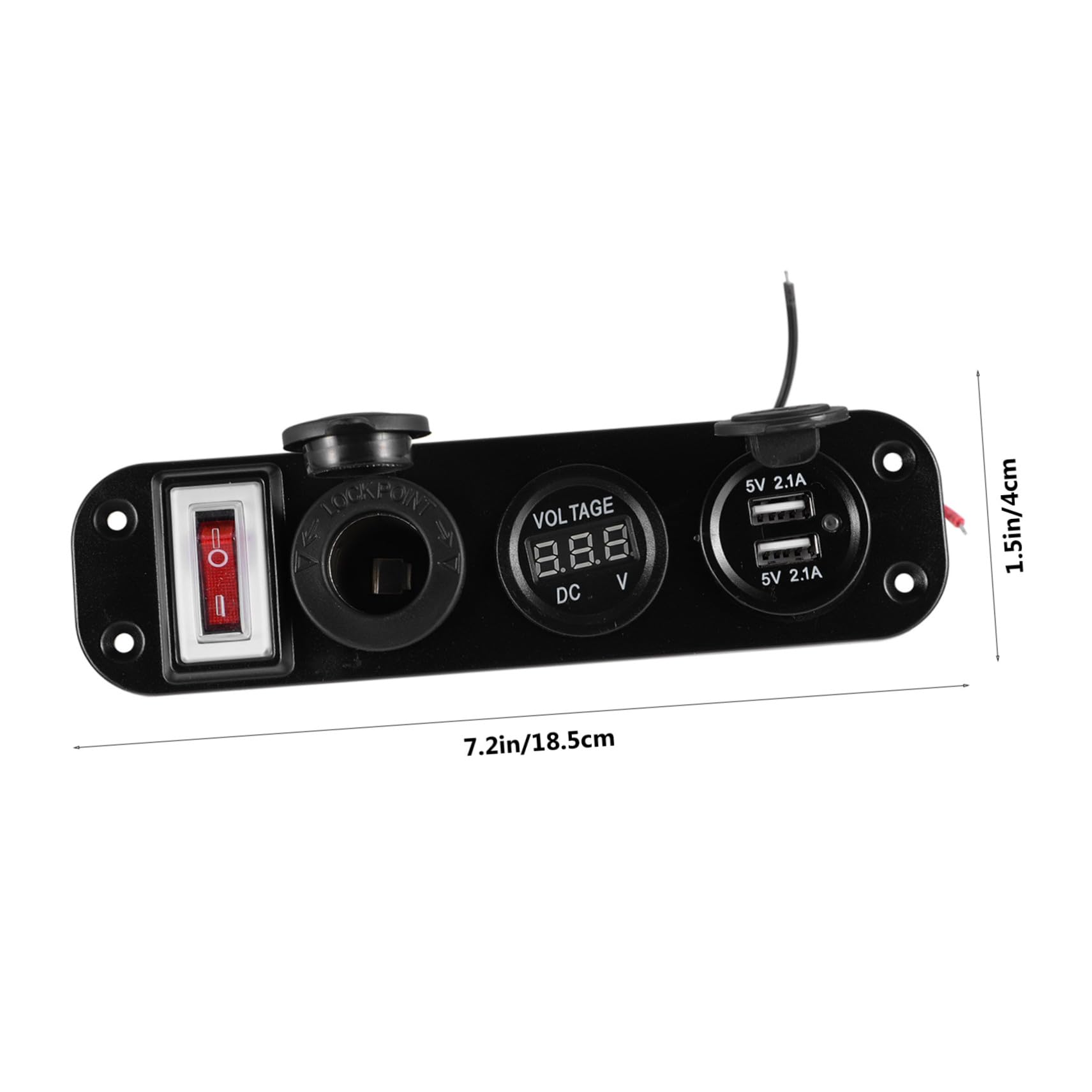 Caricatore Auto USB Voltmetro Digitale, Doppia Porta e Pannello