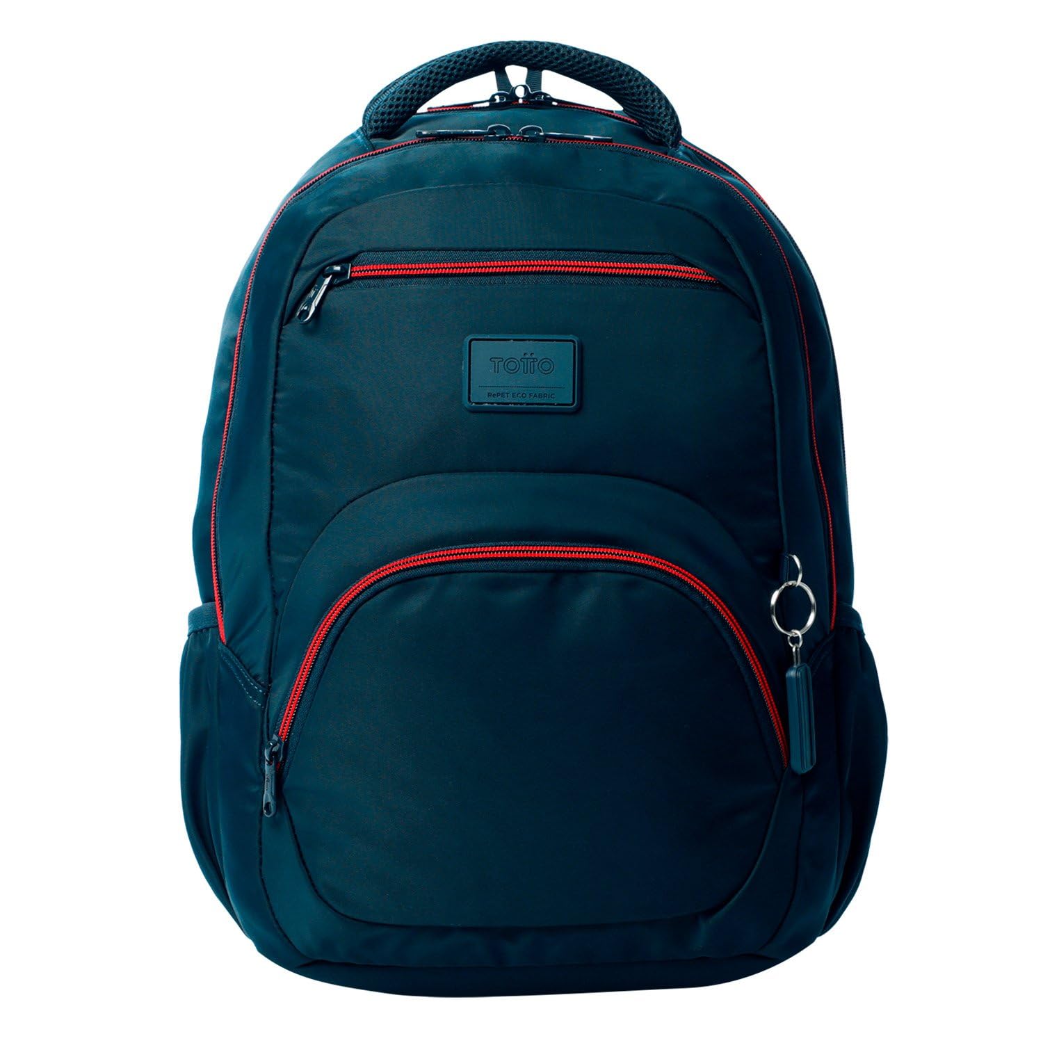 TOTTO Mochila para Ordenador Portátil 14 Pulgadas, Modelo Tracer 4, Mochila Eco-Friendly, 3 Compartimentos, Cremallera con Argolla para Candado, 2 Bolsillos para Botella, Color Salute Azul Oscuro