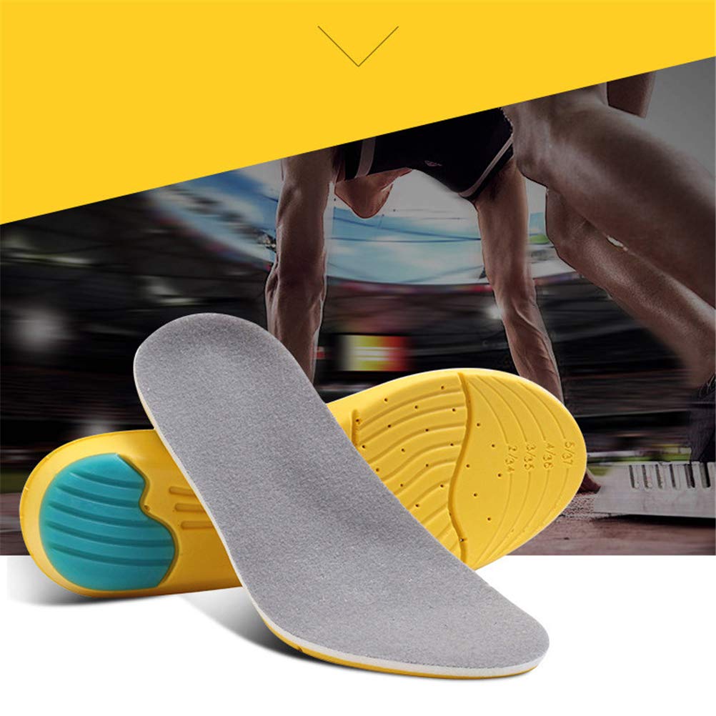 5 Paia Memory Foam Solette Sportive, Inserti Imbottitura Scarpa Sollievo dal Dolore, PU Ortesi Traspirante Antiurto Solette Ammortizzanti Unisex