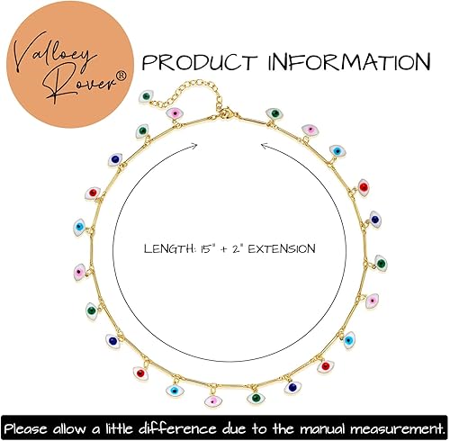 Miniatura 6 de Valloey Rover Gargantilla para mujer, chapado en oro de 14 quilates, collar de cadena corta de cuerda delicada