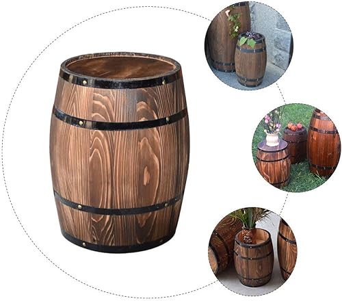 Miniatura 9 de Unomor Barril de roble envejecido, barril de whisky de madera, barril de vino, bar de vino, bar de cerveza, barril de vino tinto de madera, adorno