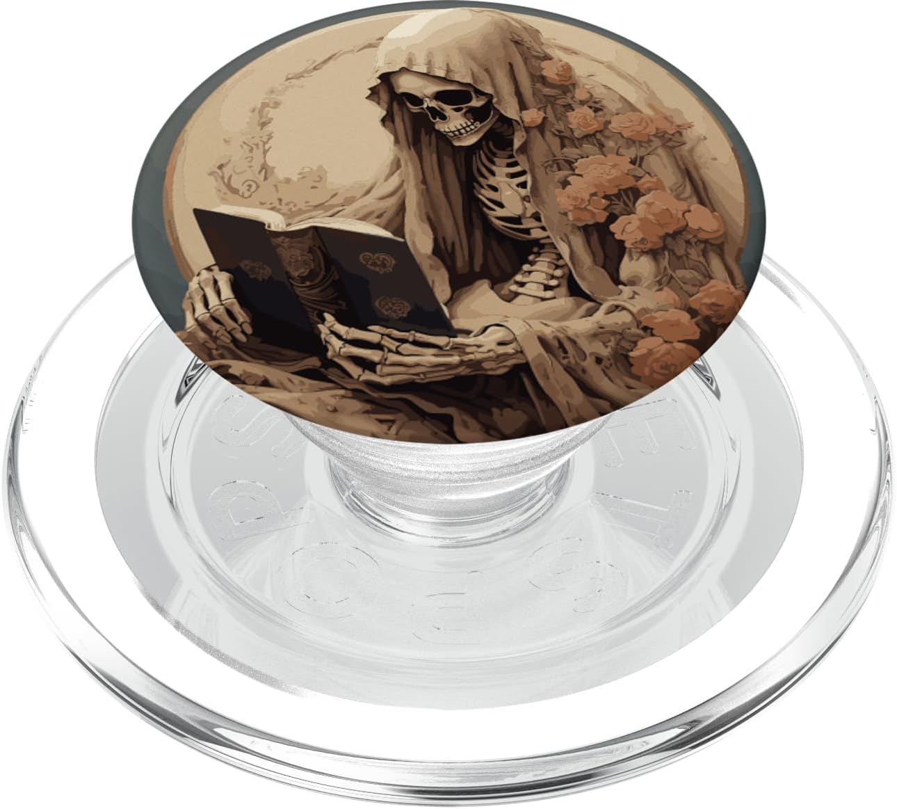 Book Lover Gothic Bookworm Reading Skeleton Librarian PopSockets PopGrip for MagSafe