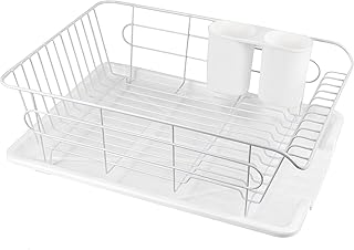 パール金属 食器 水切り かご 水が流れる トレー付 ヨコ置き タイプ ホワイト 白 アルデオ HB-3466