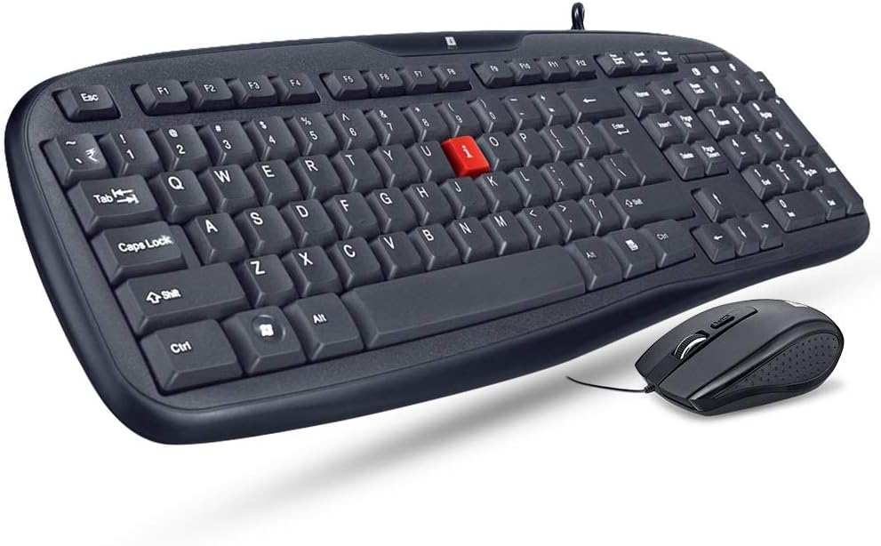 iBall Wintop Soft Key Keyboard and Optical Mouse Combo with Water Resistant Design I Ergonomic & Comfortable Design I Water Resistance I Connectivity-USB Black