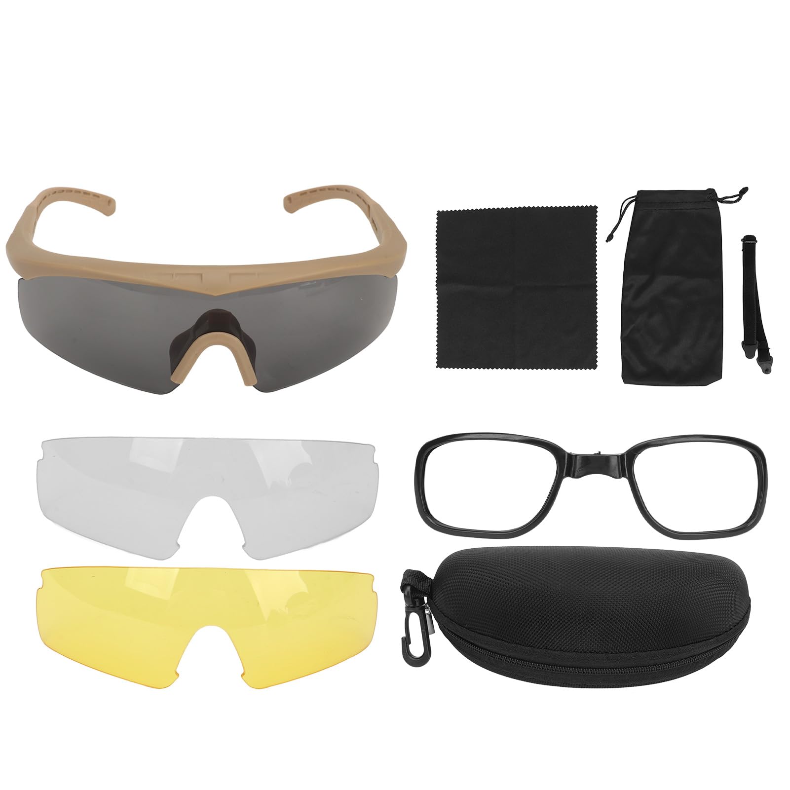 SUNGOOYUE Gafas Militares con Protección UV, Prevención de Arañazos y Lentes HD para Hombres y Mujeres, Gafas de Tiro Cómodas y Resistentes Al Viento para esquí, Ciclismo, Escalada en Roca