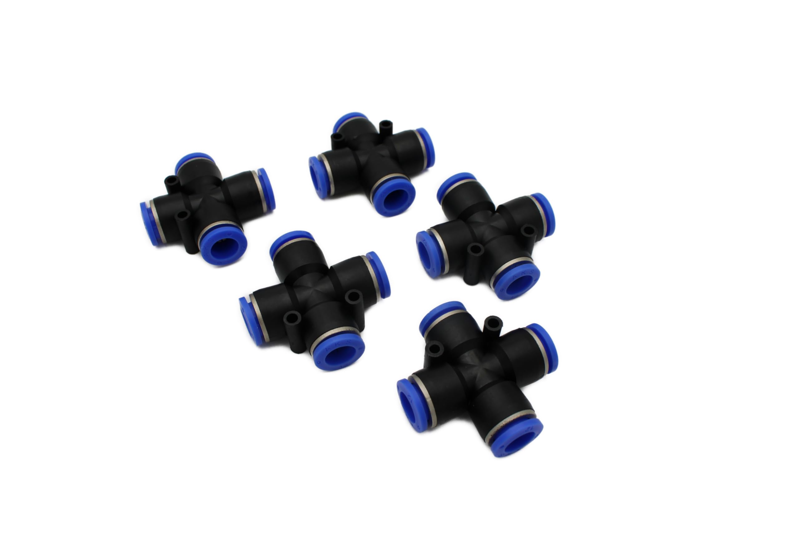 Cross Connector X-Hose Connector for Pneumatic Hose 12 mm, 4-Way Set of 5 IQS Pneumatic Connector (5, Cross Connector 4-Way - Diameter 12 mm)