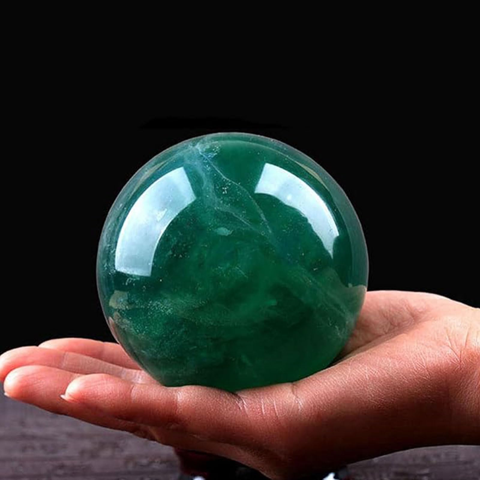 CNTUSRXT Green Fluorite Crystal Ball Sphere with Stand Home Decoration Christmas Day Gifts,50mm Gemstone Stone