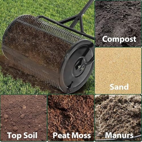 Metal Peat Moss Spreader, 24In Compost Spreader for Lawn Garden miniatura 4