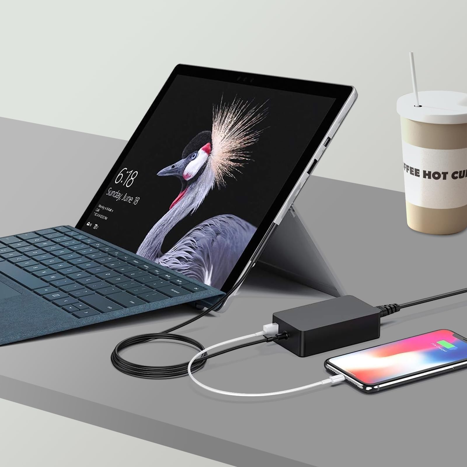 Cavo Alimentazione AC Per Dock Microsoft Surface Pro 2-6, RT, Book - ABLEGRID 1,5 Metri