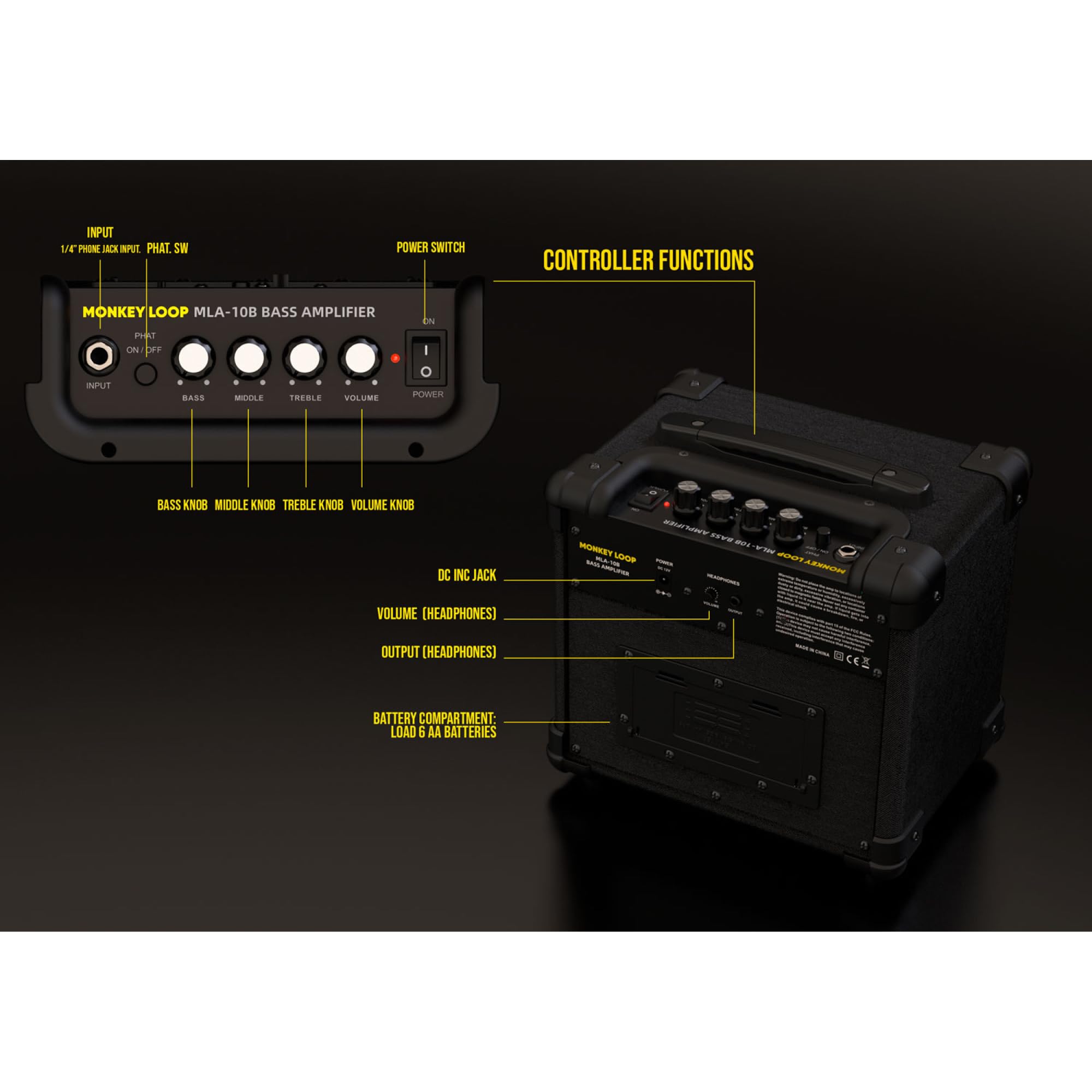 MONKEY LOOP MLA-10B Amplificador de Bajo Formato Combo