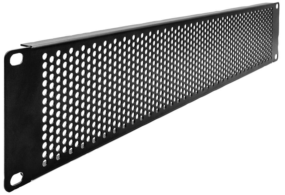 Lms Data Black 2U Vented Blanking Panel (Black) | 19" Equipment/Cabinet Rack Grill/Vents Enclosures Cabinet Racks, 1 X Qty - Cab-2U-Blnkpnl-P
