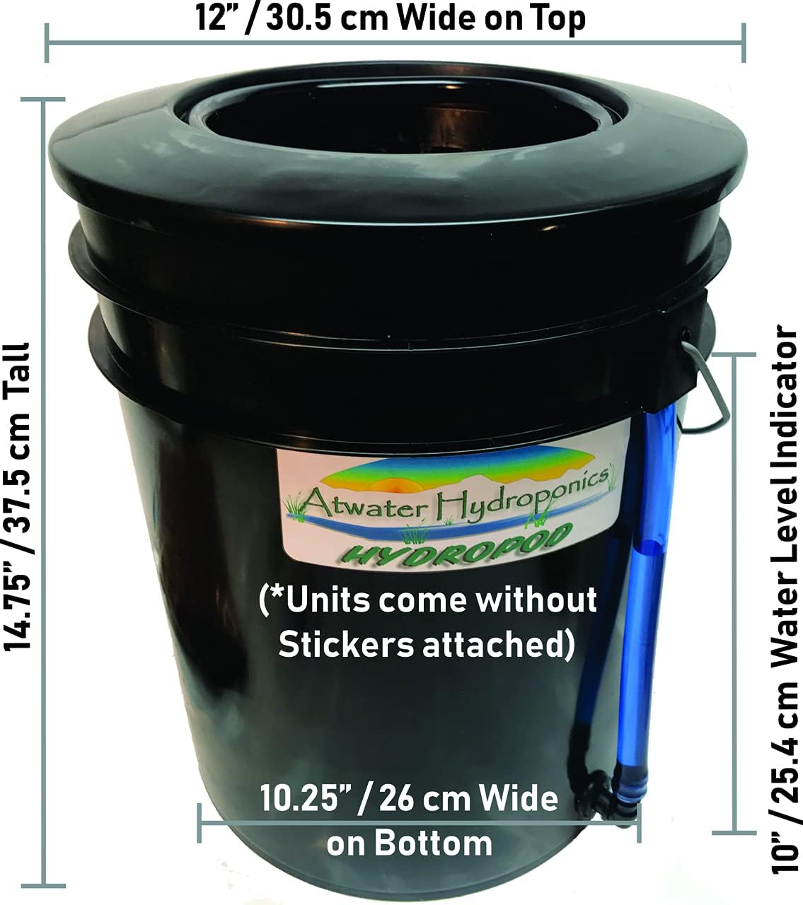 The Atwater HydroPod - Standard A/C Powered DWC Deep Water Culture/Recirculating Drip Hydroponic Garden System Kit - Bubble Bucket - Bubbleponics - Grow Your Own! Start Today! Nutrients are Included!