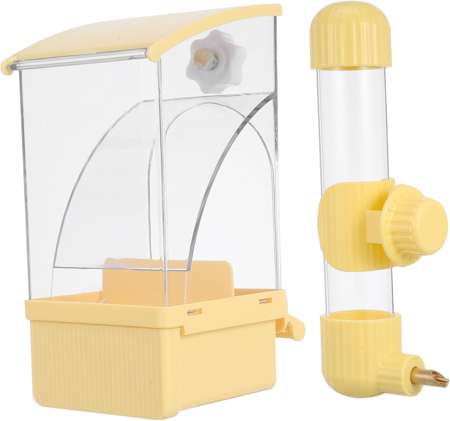 Levemolo 1 Set Parrot Feeding Watering Set: Innovative Bird Feeder with Drawer - Cage Accessories for Cockatiels Lovebirds and Small Birds