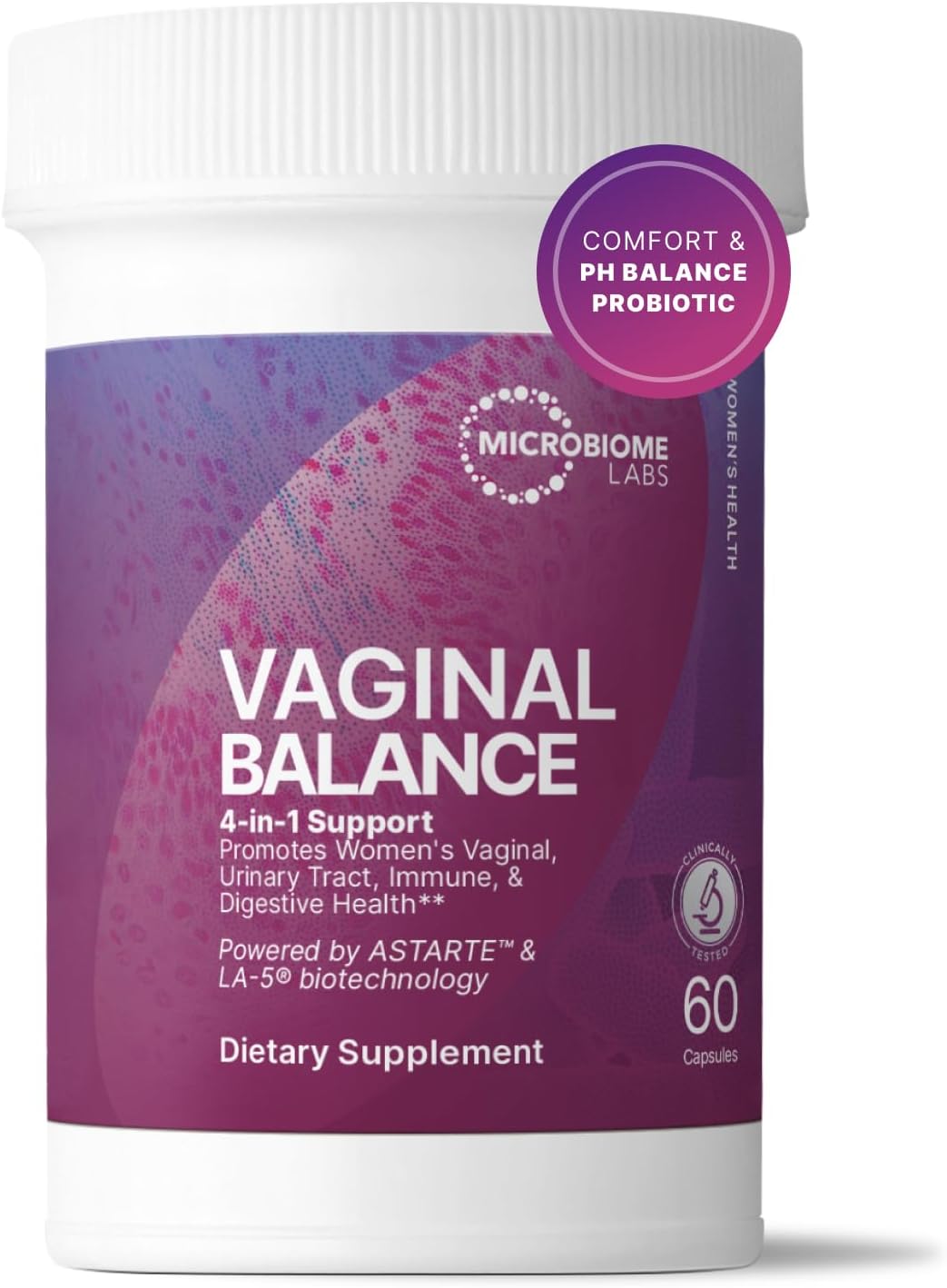 Microbiome Labs Vaginal Balance - Vaginal Probiotics for Women with Lactobacillus Gasseri - Feminine Care to Encourage pH Balance for Women, Reduce Discomfort & Support Gut Health (60 Capsules)