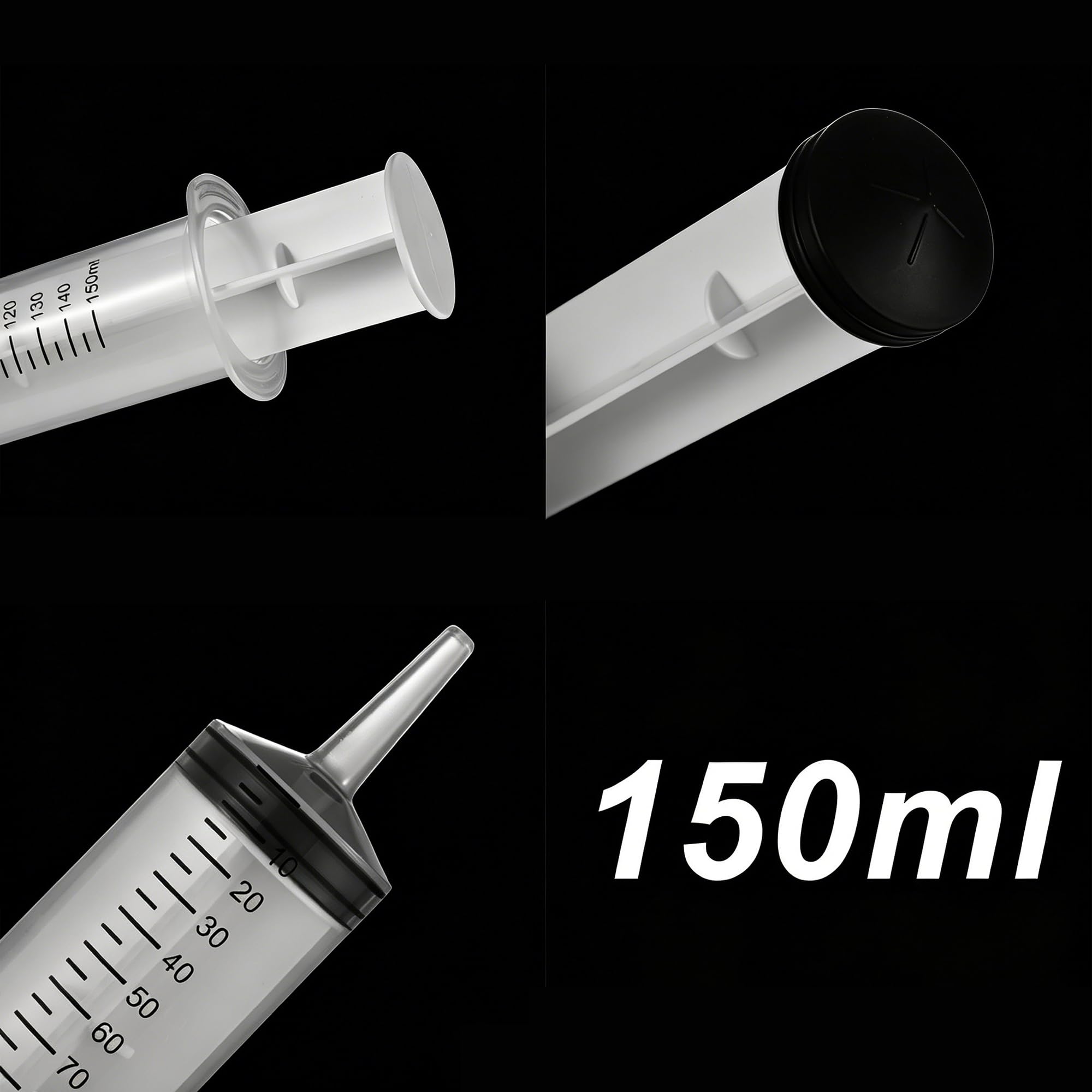 2 Pack 150ml Large Syringes Big Syringes, Large Garden Syringe for Scientific Labs, Measuring, Watering, Refilling (150 ML) (150 ML（3 PCS）) — Amazon image 3