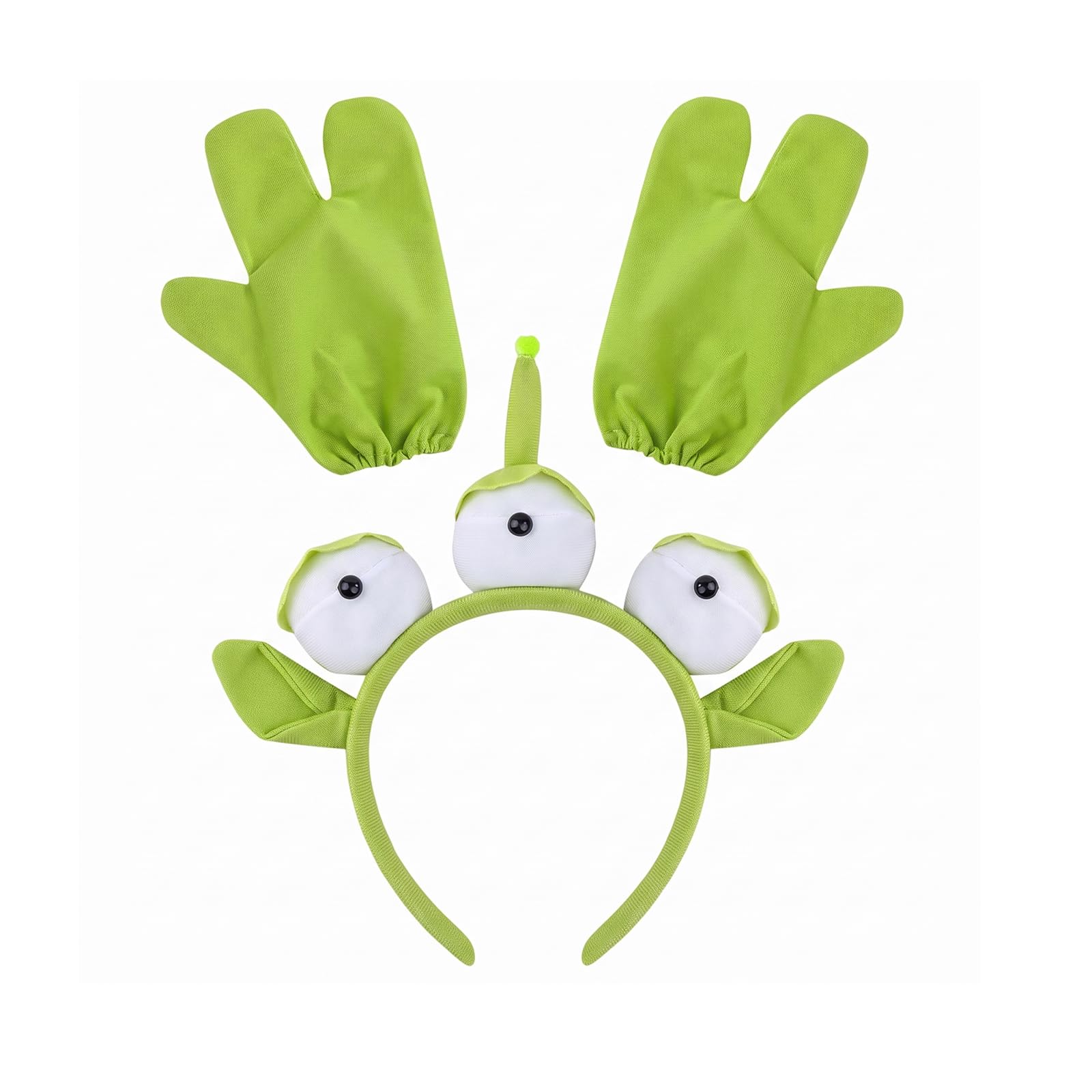 ZPSCXQ Space Themed Fancy Dress with Alien Headband and Three-Finger Gloves, for Halloween Parties and Cosplay Events, Complete Character Ensemble with Adjustable Headwear