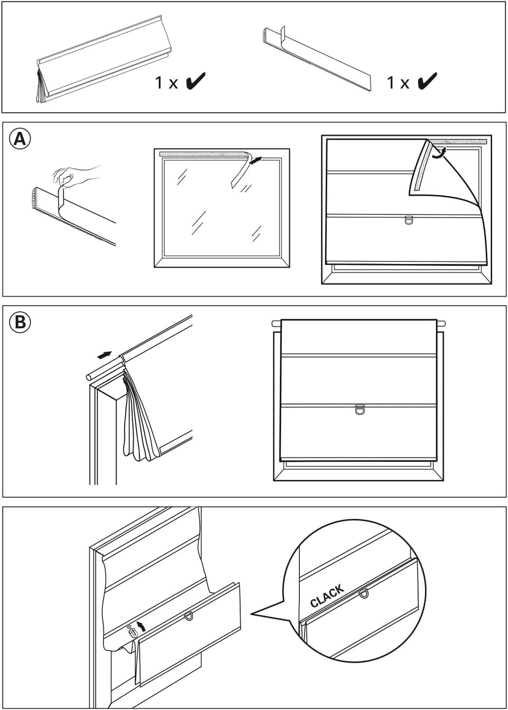 GARDINIA EASYFIX Raff-Rollo 2er-Set, Verdunklungsrollo ohne Bohren, Magnetisch, Inkl. Klettband, Raff-Gardine, Blickdicht, Grau, 80 x 140 cm BZW. 90 x 140 cm (BxH)