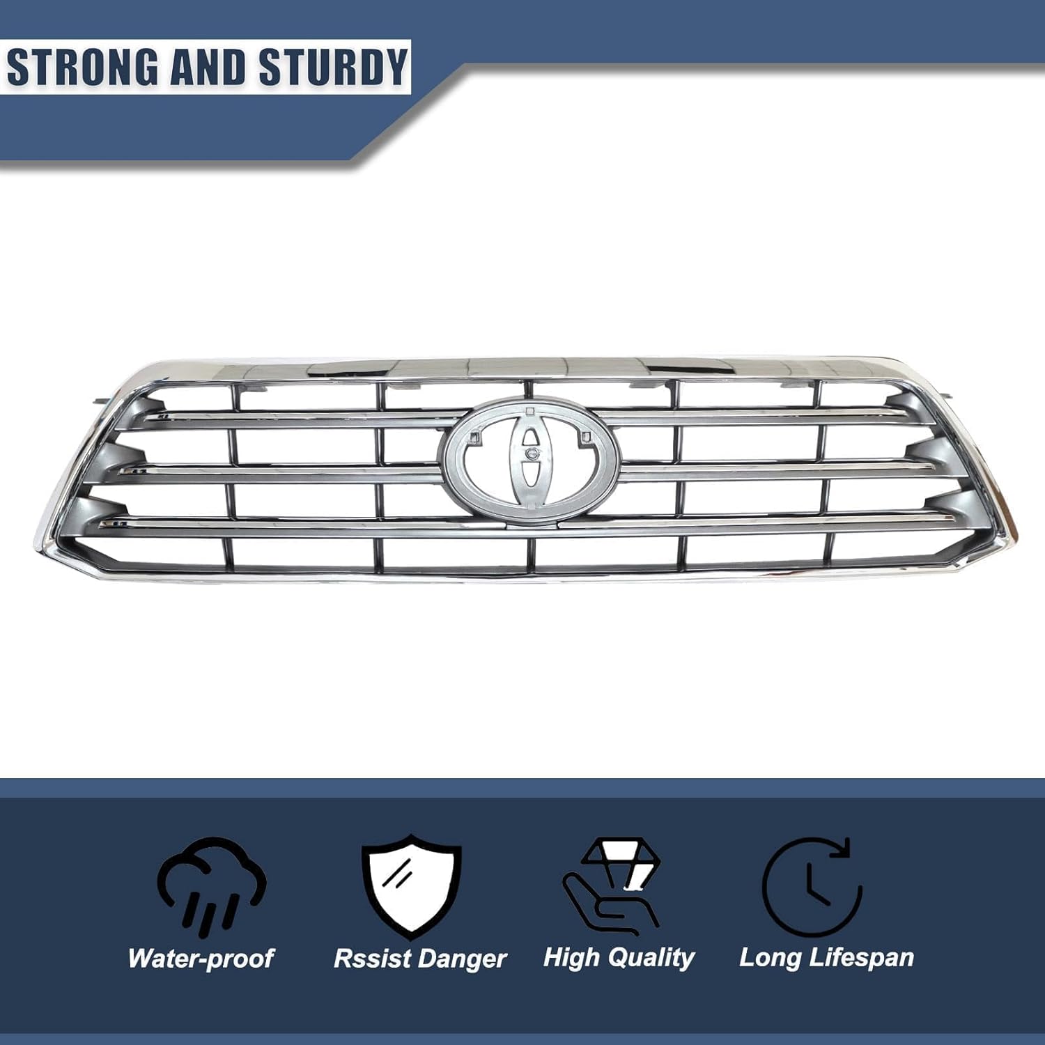 SecosAutoparts Front Upper Bumper Grille Compatible with Toyota Highlander 2008 2009 2010 Replace# 531010E090, TO1200306