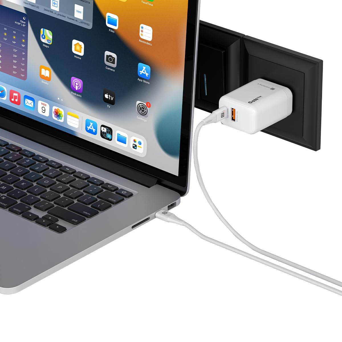 Portronics Adapto 65X 65 W Dual Ports Outputs GaN Fast PD Charger Comes with 100 W Type C to Type C Fast Charging Cable,Compatible with Laptop,MacBook,iPhone 8 and Above,Tablet (White) (B09N3DN3TD) Amazon Price History, Amazon Price Tracker