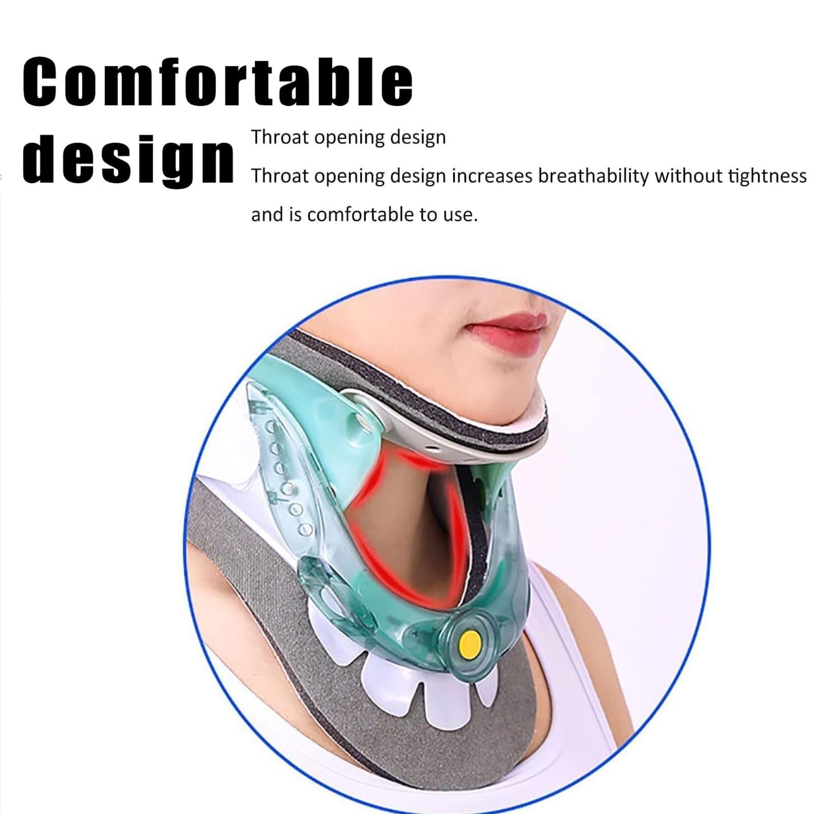 X&Z-XAOY Collarín Cervical Ajustable Collarín Cervical Ajustable En Altura con 6 Velocidades Y 5 Puntos De Presión Parcial Ergonómico Y Adaptable A Las Curvas