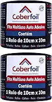 Kit 2 Manta Asfáltica Adesiva Multiuso Metalizada 10cmx10m Auto Colante Vedação para Telhados Calhas Rufos Alta Resistência e Durabilidade Vazamentos Vedação Refletiva Aluminizada