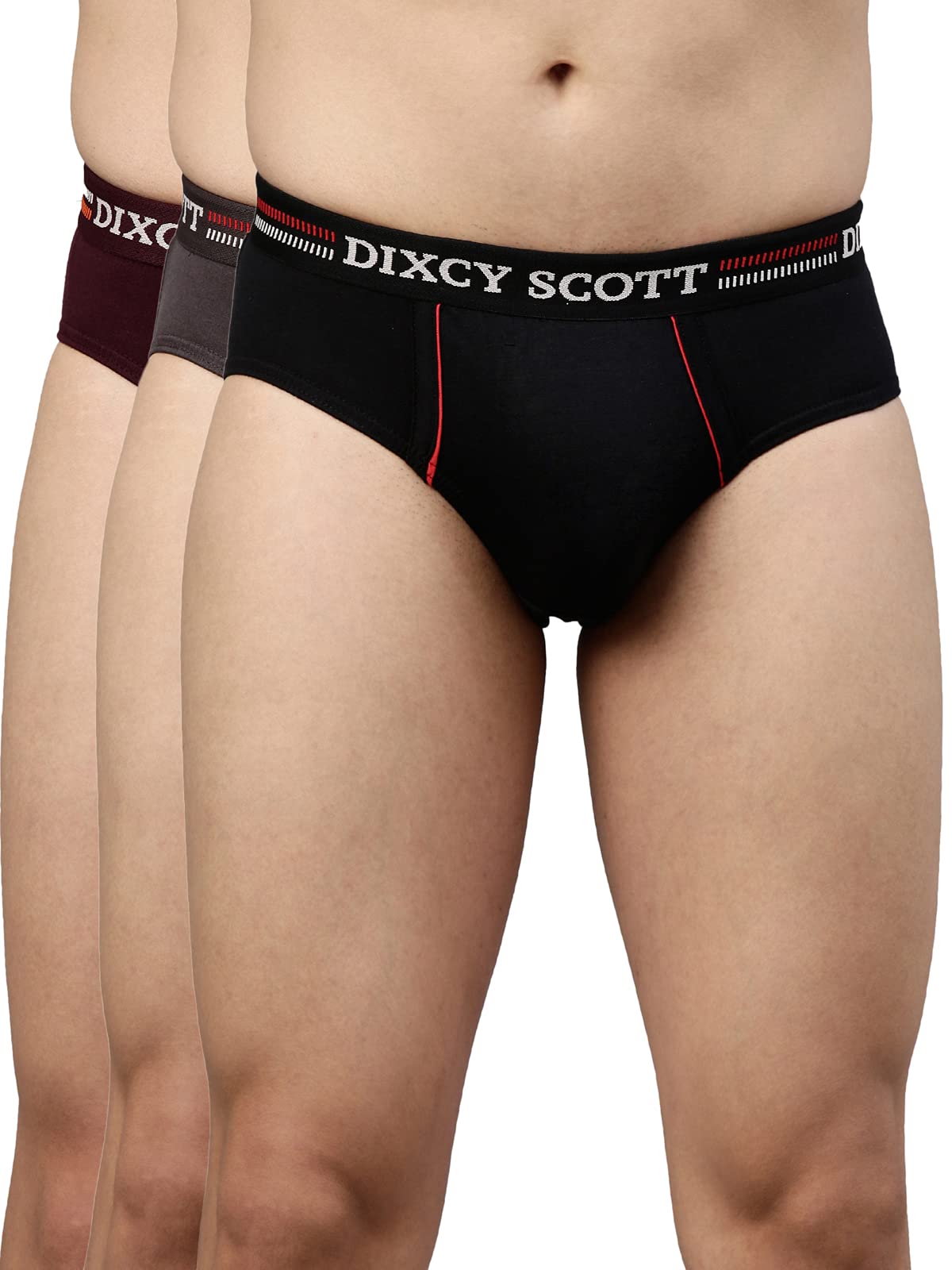 Originals Men's Solid Outer Elastic Waistband Attractive Contrast Piping | Body Hugging Fabric Waistband | 100% Combed Cotton Brief Underwear - Replay Brief (Pack of 3)-image-32