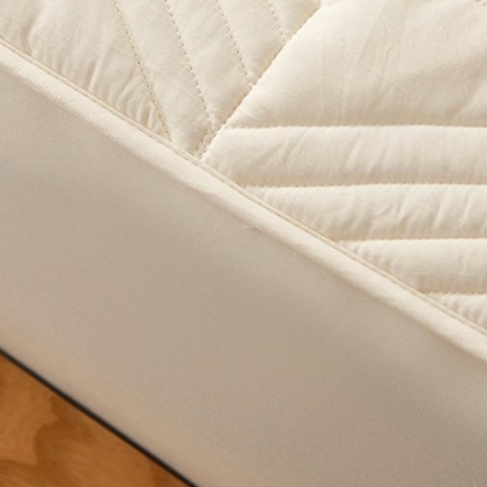 FCLDESHOP Housse de Matelas avec Bande Élastique,Draps matelassés en Pur Coton, protège-Matelas épais antidérapant pour lit Simple, Double, King Size, Kaki, 100 x 200 cm + 30 cm