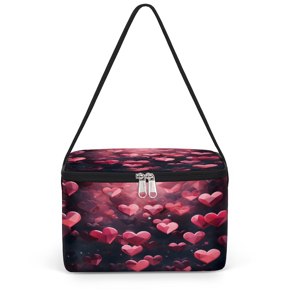 GzLeyigou Happy Valentine`s Day Lunch Bags for Women Men 9 Cans, Hot & Cold Food Delivery Bag Insulated Grocery Bag Insulated Lunch Box Cooler Bag for Office Work Picnic Beach