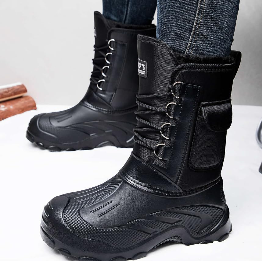 [YAYAMIYA] スノーシューズ 防寒靴 冬用 メンズ 迷彩柄 防水 滑り止め 裏起毛 軽量 アウトドア メンズ スノーブーツ