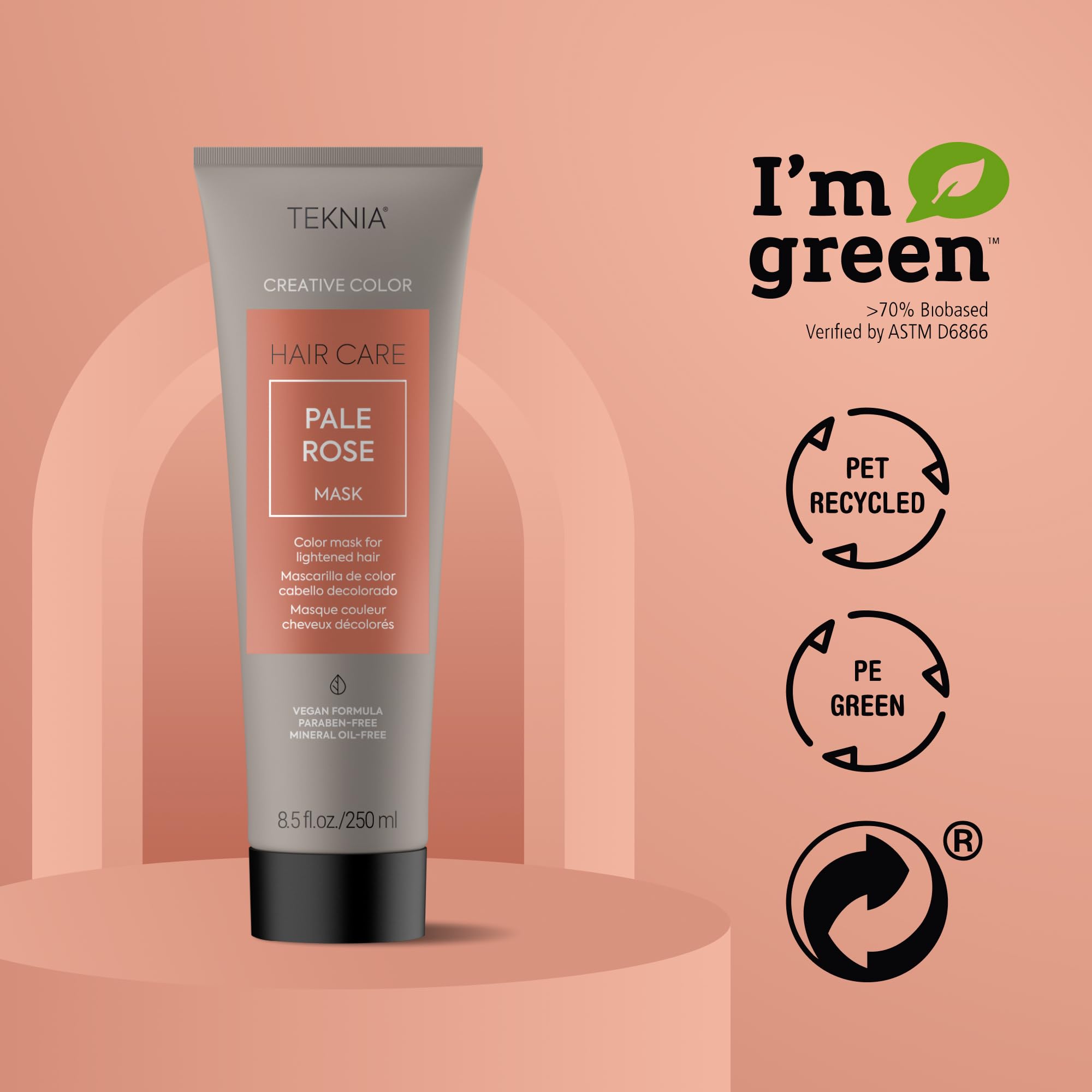 Lakme Teknia Pale Rose Color Mask, Conditioner für gebleichtes Haar, vegane Formel, 250 ml