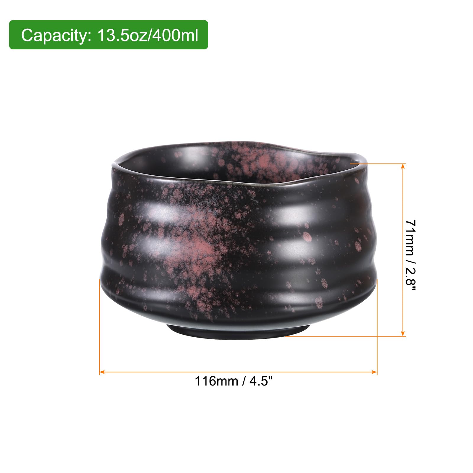 QUARKZMAN Ciotola Per Matcha Giapponese Chawan Ciotola Da Tè Matcha Tazza Da Tè Verde Artigianale Ceramica Cerimoniale Per Cerimonia Nero