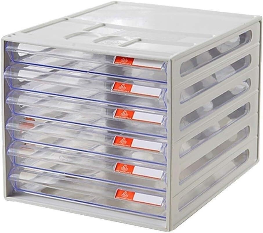 Classeur en plastique ELzEy à tiroirs transparents et verrouillable pour bureau