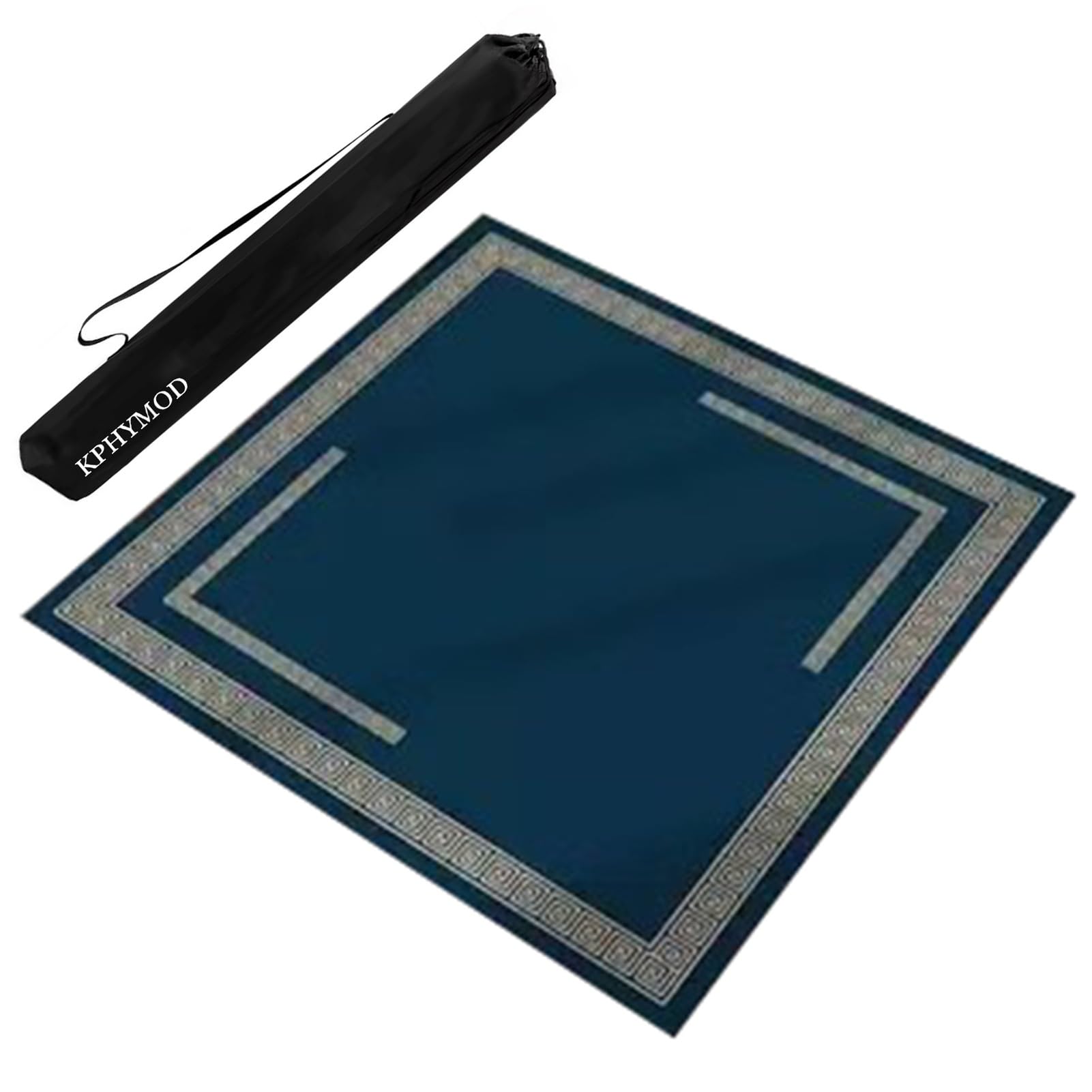 KPHYMOD Square Mahjong Mat With Carrying Bag, Anti Slip Noise Reduction Poker Home Party Game Table Cover(Blue,33.46x33.46in)