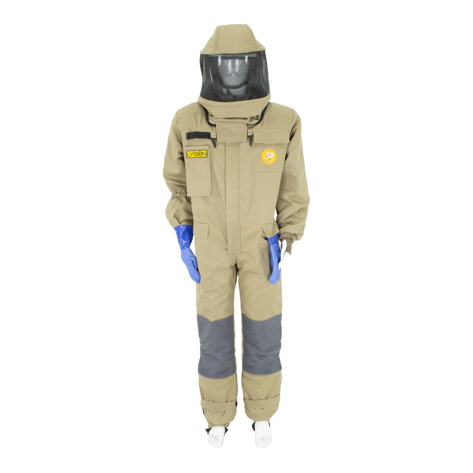 LYSON | Combinaison de Protection pour l'Élimination des Guêpes et Frelons | Set avec Casque, Écran Facial et Gants | Certifié | Contre le Frelon Asiatique | Taille XXL