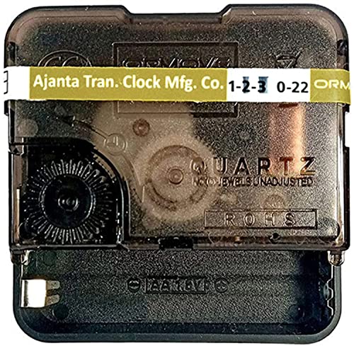 Image of YONOTA Ajanta Mfg. Quartz Plastic Ticking Movement Machine for Wall Clock 12MM (Black)