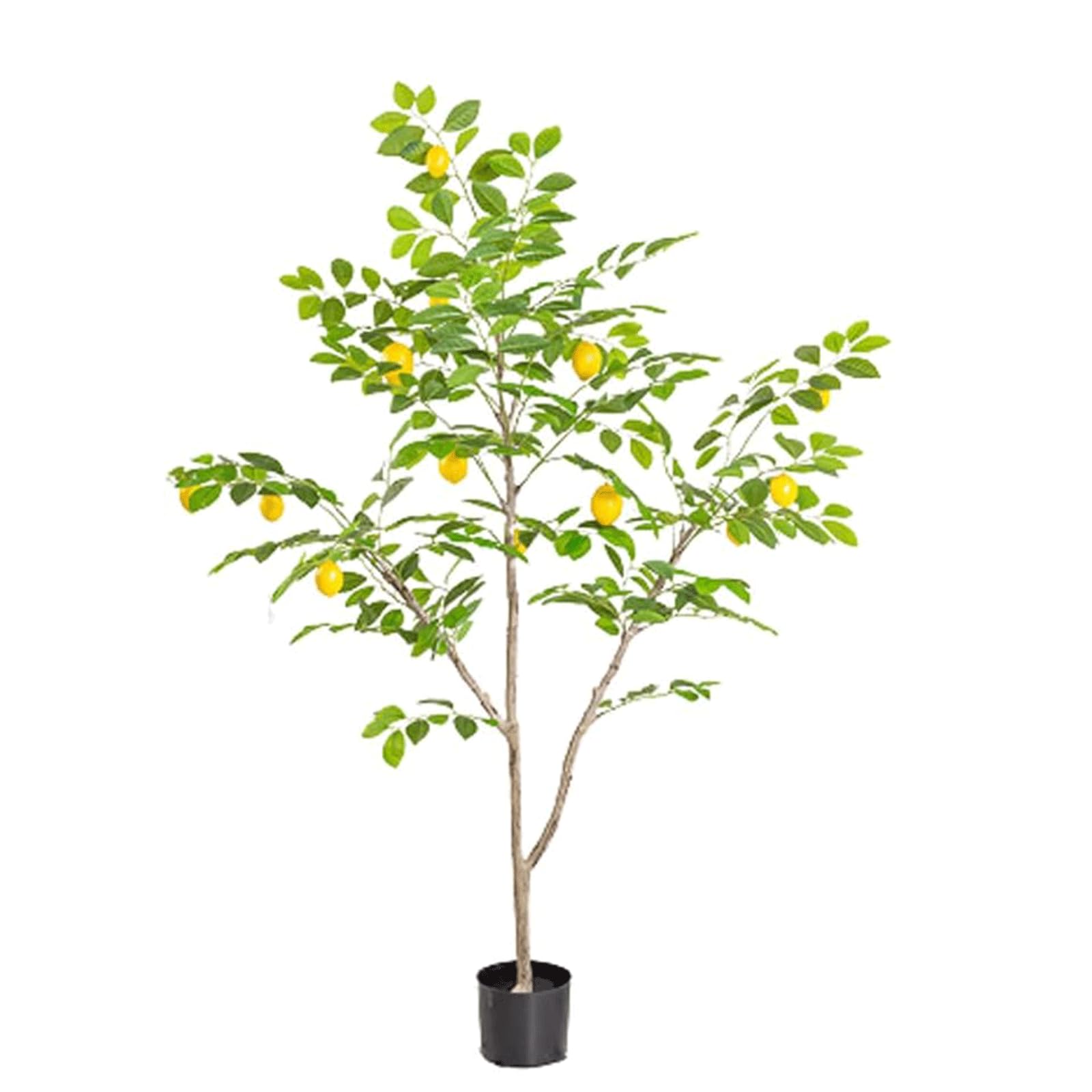GLJTUO fake tree Fake Tree Artificial Lemon Tree 4.9ft Simulation Tree Fake Plants Faux Decorative Tree In Black Pot Indoor Outdoor Faux Tree Realistic Design