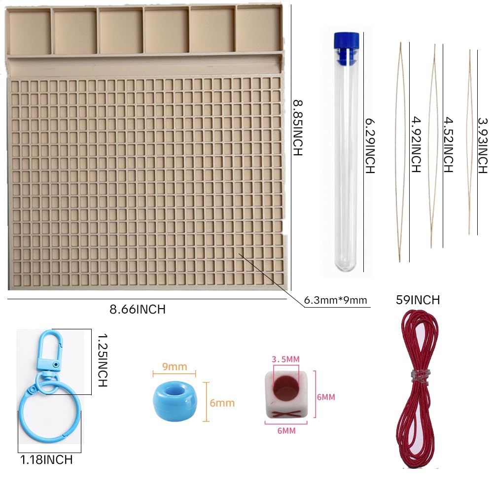 Chihehui Kit per realizzare portachiavi con perline, 880 pezzi, con vassoio