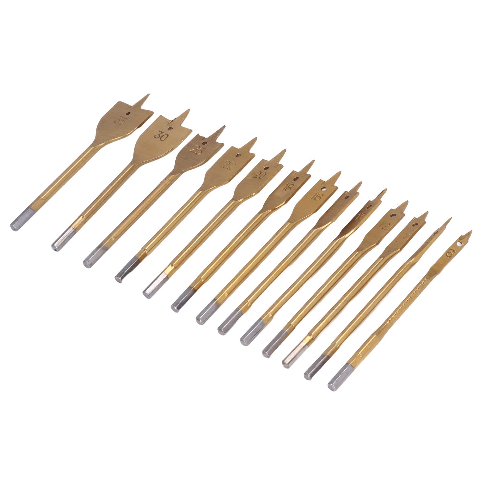 13-częściowy zestaw wierteł łopatkowych — końcówki poddane obróbce cieplnej do drewna, włókno szklane z PVC i miękki metal aluminiowy — frez do otworów płaskich ze stali