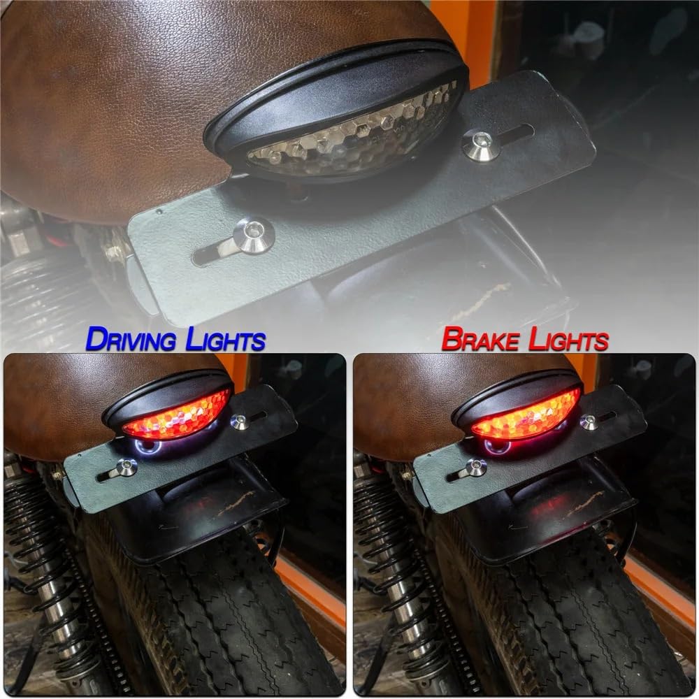 światło hamowania światło do motocykla Do | Tylne światło hamulca Stop oświetlenie tablicy rejestracyjnej Taillight(1Pcs Clear)