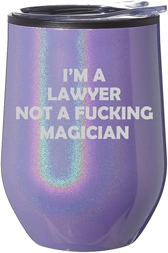 Miniatura 7 de Vaso de vino sin tallo, taza de viaje para café con tapa, regalo con texto en inglés "I'm A Lawyer Not A Magician" (Con la frase "I'm A Lawyer Not A