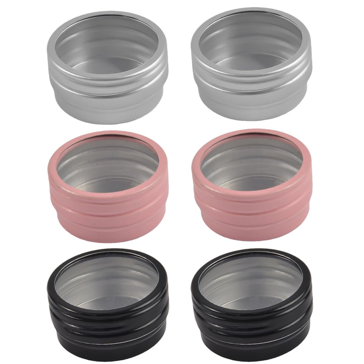 VINTORKY 2sets Bead Storage Containers Aluminum Nail Charms Boxes Craft Storage Organizers Mini Beads Holder 6pcs*2