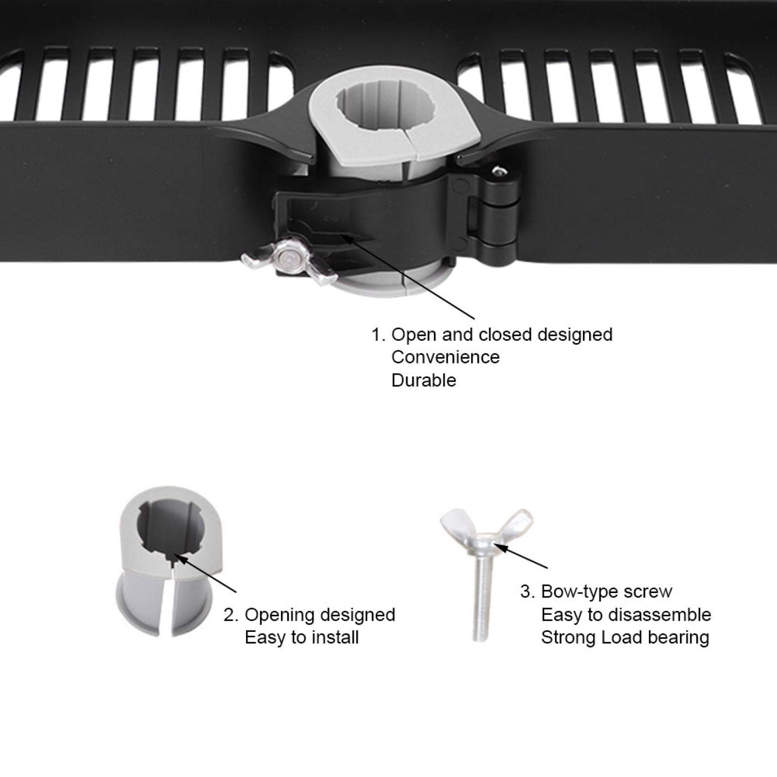 Barra de ducha negra con jabonera, estante de ducha sin taladro, estante de ducha con soporte para cabezal de ducha, accesorios de baño para una fácil instalación
